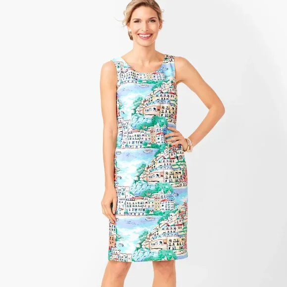 NWT Talbots Scenic Village Cotton Shift Dress Size 10 - Picture 1 of 6